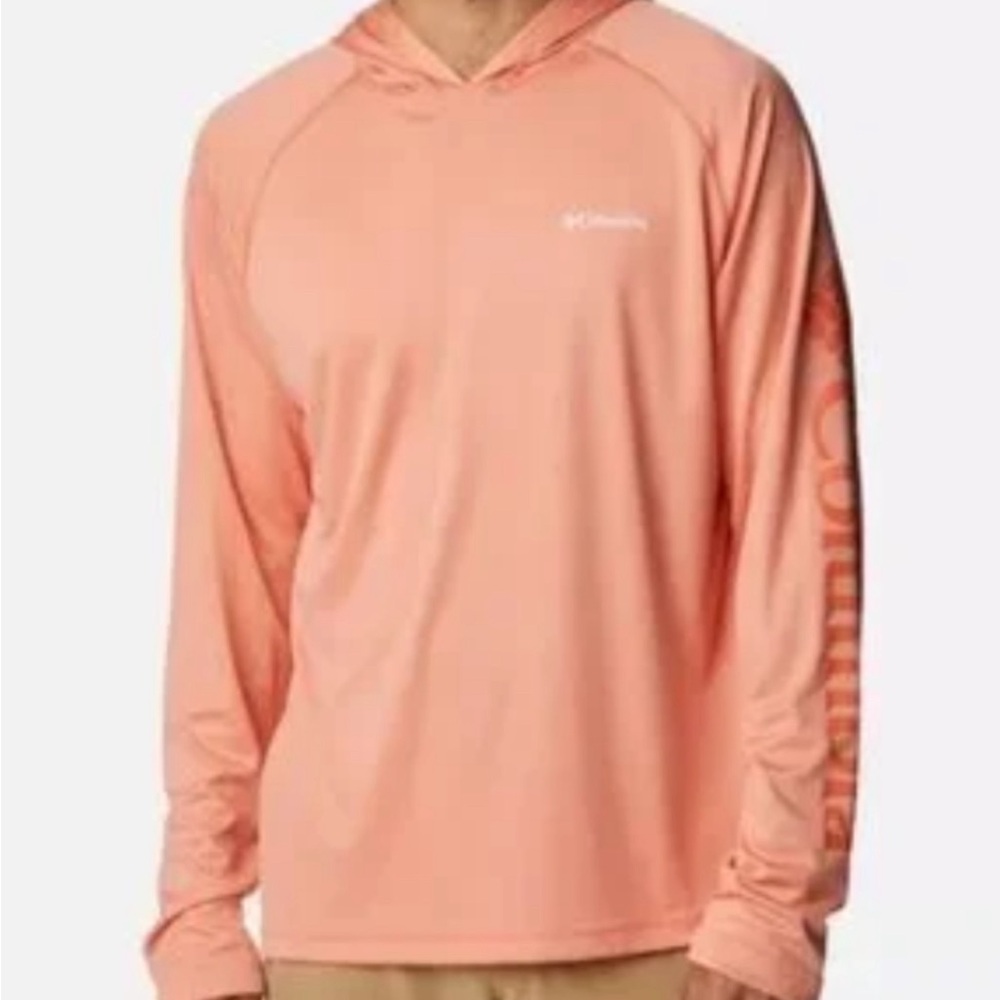 Columbia Summer Tee with Hood Summer Peach Omni-Wick Men’s XXL 50 UPF NEW